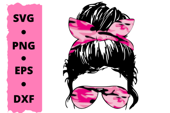 Pink Camo Mom Graphics for Crafts and Branding