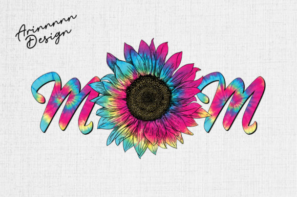 Tie Dye Sunflower Mom Sublimation Graphics and Crafts